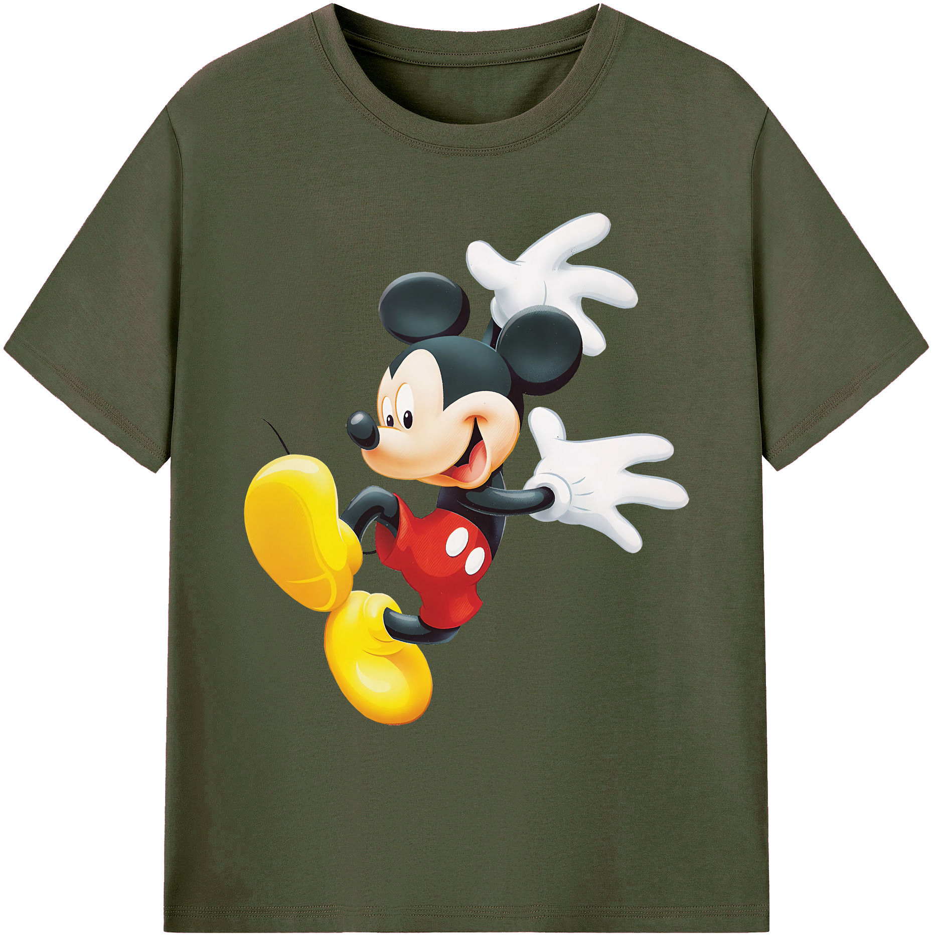 ミッキーマウス Mickey Mouse 綿100％ メンズ半袖Tシャツ｜肌触りやわらか＆通気性